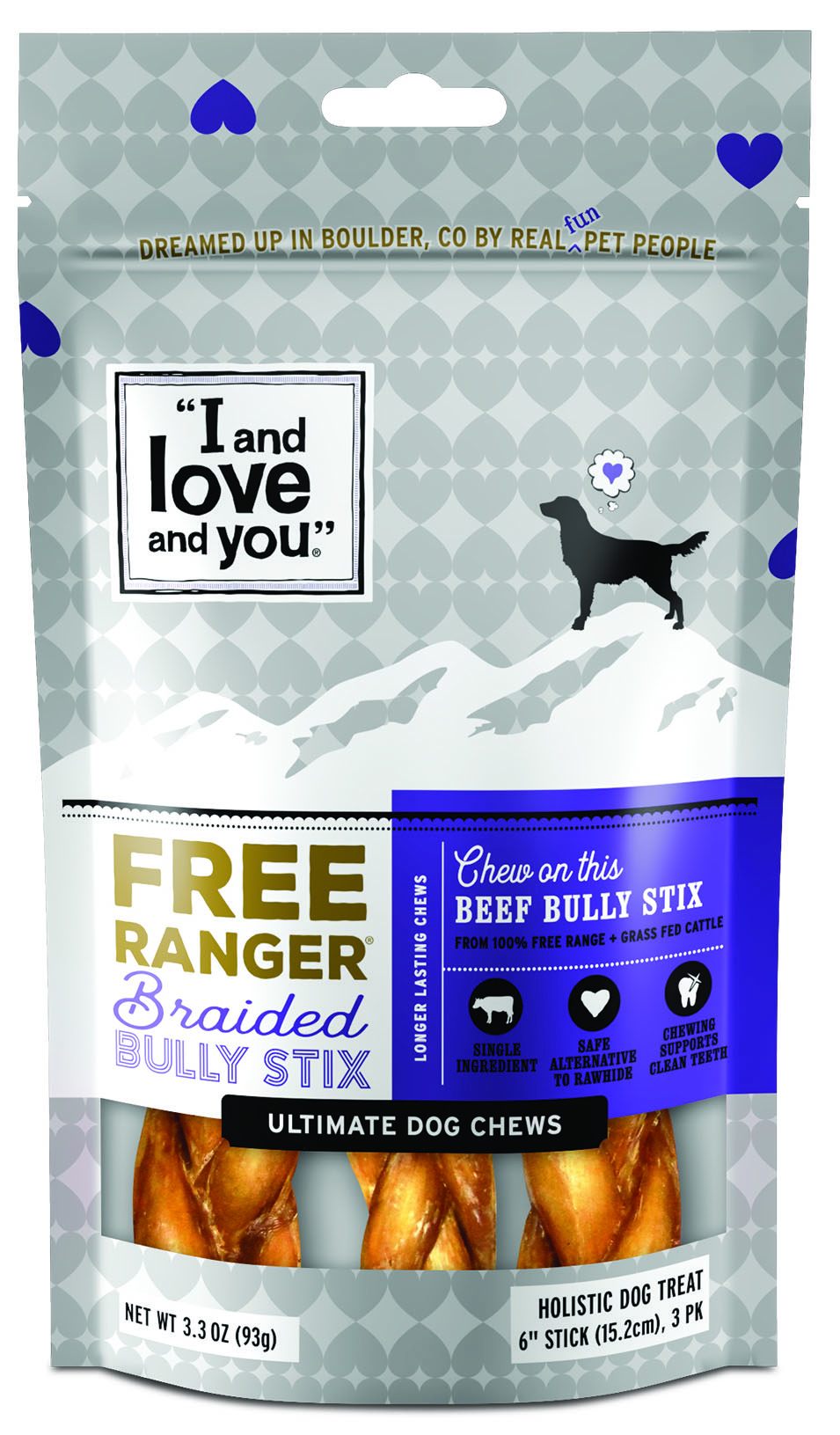 I and Love and You's Free Ranger Braided Bully Stix